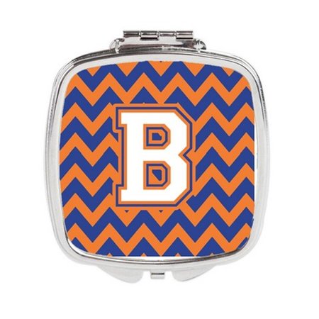 CAROLINES TREASURES Letter B Chevron Blue and Orange No.3 Compact Mirror CJ1060-BSCM